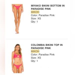 Mikoh XS Bikini Paradise Pink